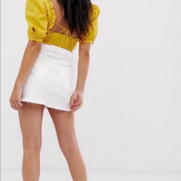 🆕Free People Zip It Mini Denim Jean Skirt size 0 - Picture 3 of 4